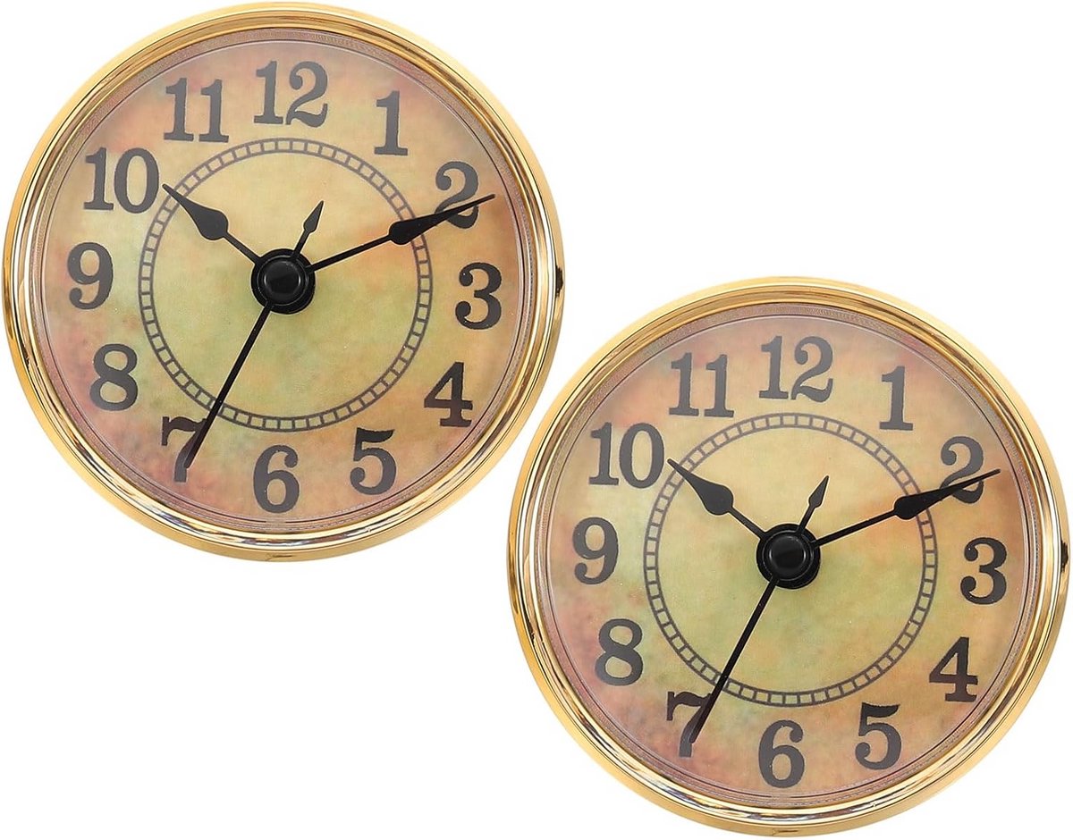 2 Stuks Quartz Klokvervanging Ø70mm met Arabische Cijfers - Stil Tikkend Uurwerk