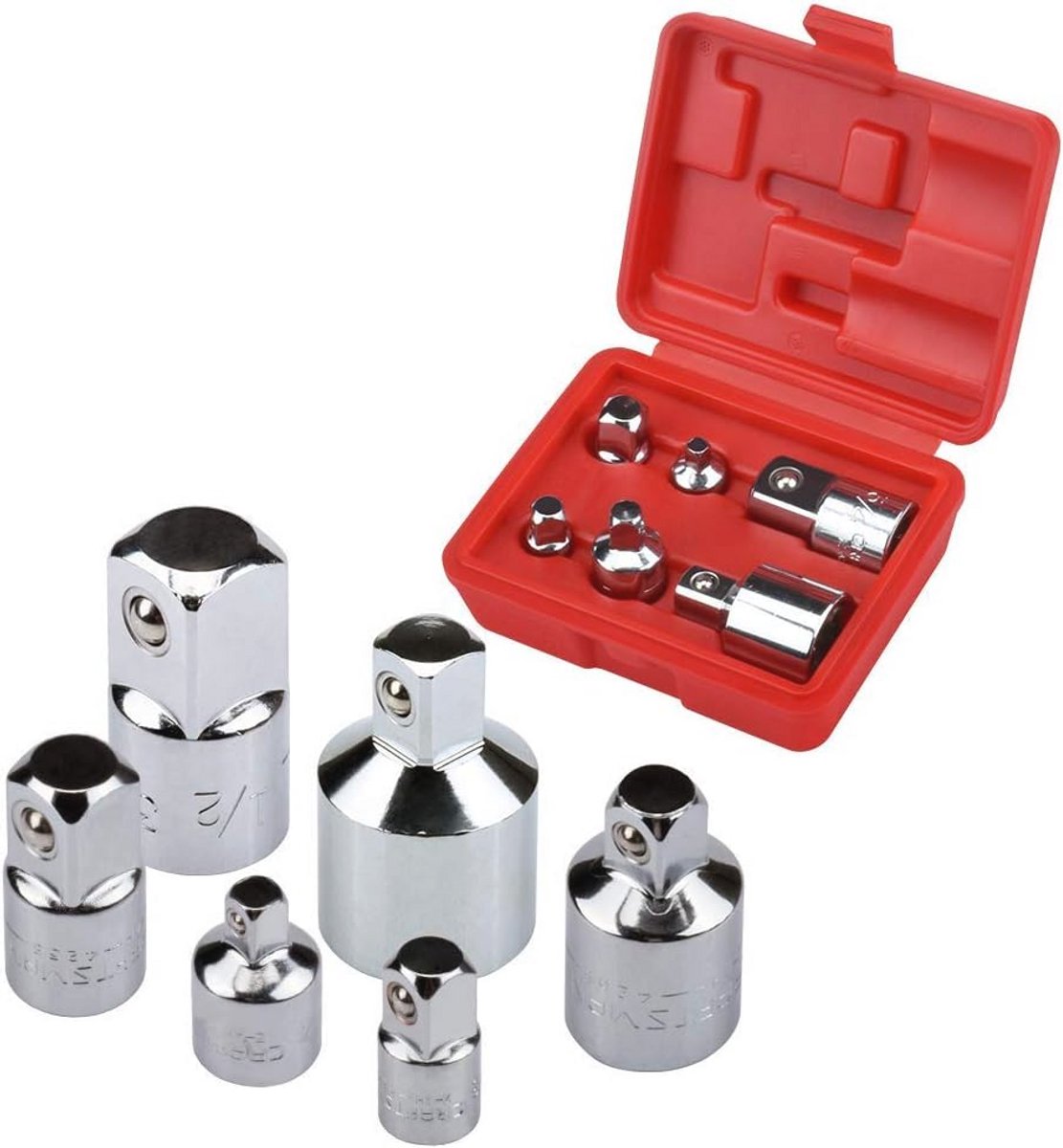 6-delige socket adapter- en verloopset voor verschillende maten - Premium kwaliteit chroom-vanadium staal