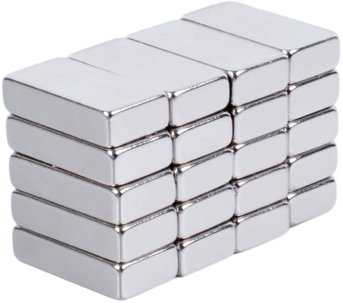 Kleine rechthoekige neodymium magneten - Extra sterk 20x10x5mm voor koelkast, magneetbord en handwerk - 20 stuks