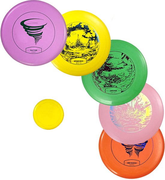 Discgolfset, 5-Delige Vliegende Schijven voor Beginners, Startset voor Volledige Lichaamsoefening, Inclusief Putter, Middenbereik, Driver, Minimarker, Geschikt voor Buitengebruik In Achtertuinen, Gazons En Stranden, Pdga-Gecertificeerd — afbeelding 2