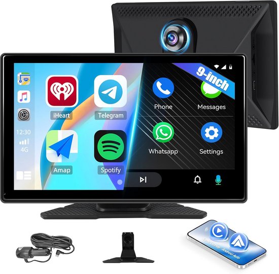 9 Inch Draadloze Carplay & Android Auto Display voor in de Auto met ...