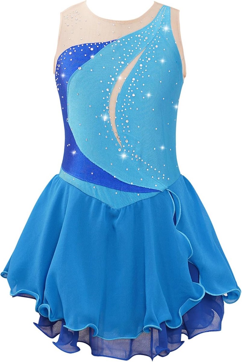 Mouwloze Glitter Dansjurk voor Meisjes voor Kunstschaatsen, Ballet en Gymnastiek Mouwloze Glitter Dansjurk voor Meisjes voor Kunstschaatsen, Ballet en Gymnastiek