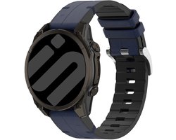 Strap-it Hybrid bandje Leer & Siliconen – geschikt voor Garmin Fenix 8 (Pro-E-47mm) / Fenix 7 / Fenix 6 (Solar-Pro) / Fenix 5 (Plus) / Forerunner 970 / 965 / 955 / 945 / 935 / 745 / Epix Gen 2 / Quatix 7 / Quatix 8 – Blue