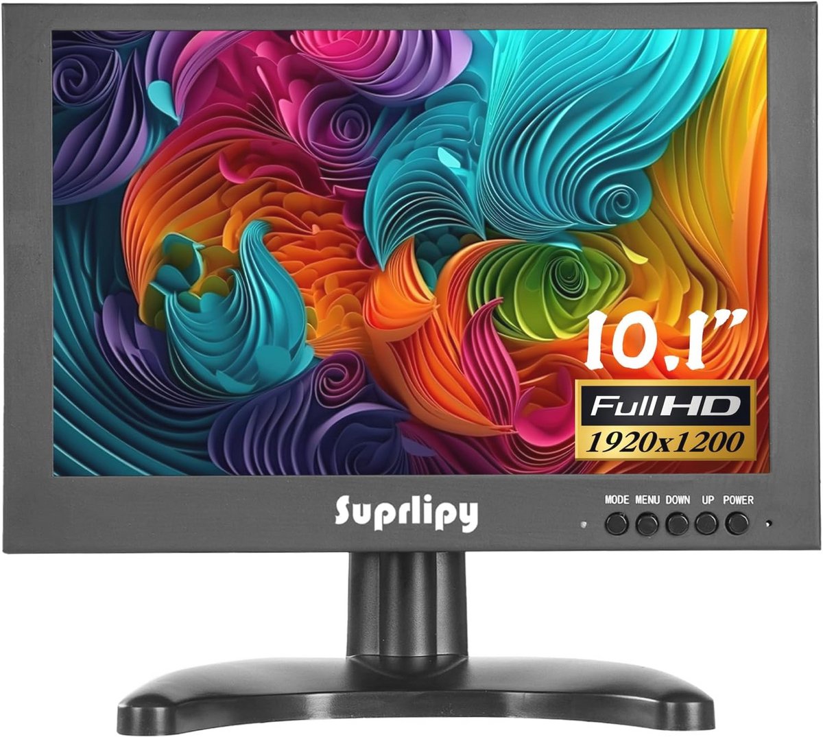 Mini HDMI Monitor 10.1 inch 1920x1200 IPS Scherm met HDMI/VGA/AV/BNC Aansluitingen