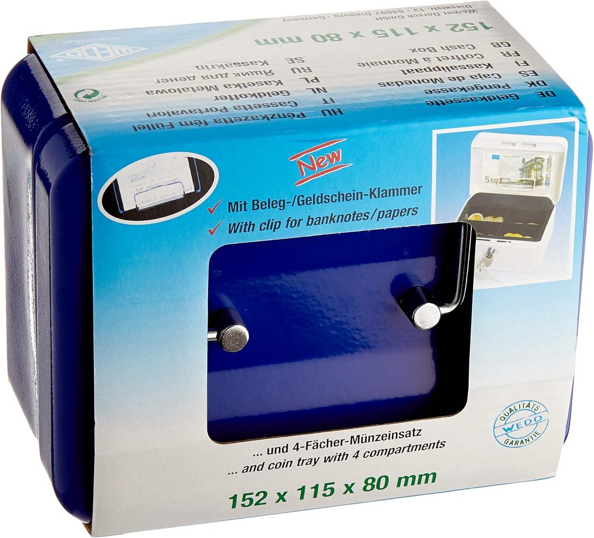 Robuuste Stalen Geldcassette met Cilinderslot en Munteninzet