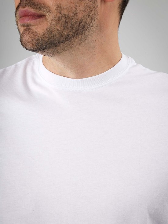 Adapté - T-Shirt Obra Col Rond Haut Wit 6-Pack - Homme - Taille XL - Coupe Regular