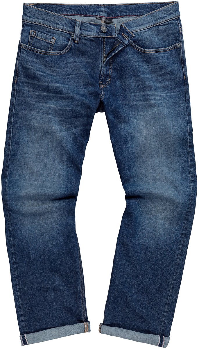 JP 1880 - Heren - Selvedge denim-jeans denim FLEXNAMIC® 5-pocket Loose Fit - Donkerblauw denim - Maat 56