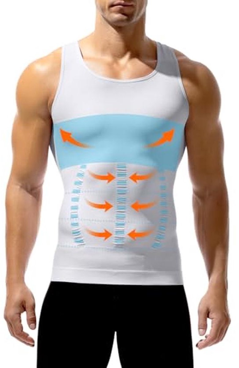 Compressieshirt Heren - Elastisch Buikwegonderhemd en Mouwloos Body Shaper Vest