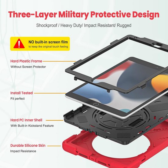 ProCase Beschermfolie Voor IPad 10,2 Inch 9e/8e/7e Generatie – Gehard Glas 9H, 0,33 Mm, Helder, Kras- En Schokbestendig, Anti-olie