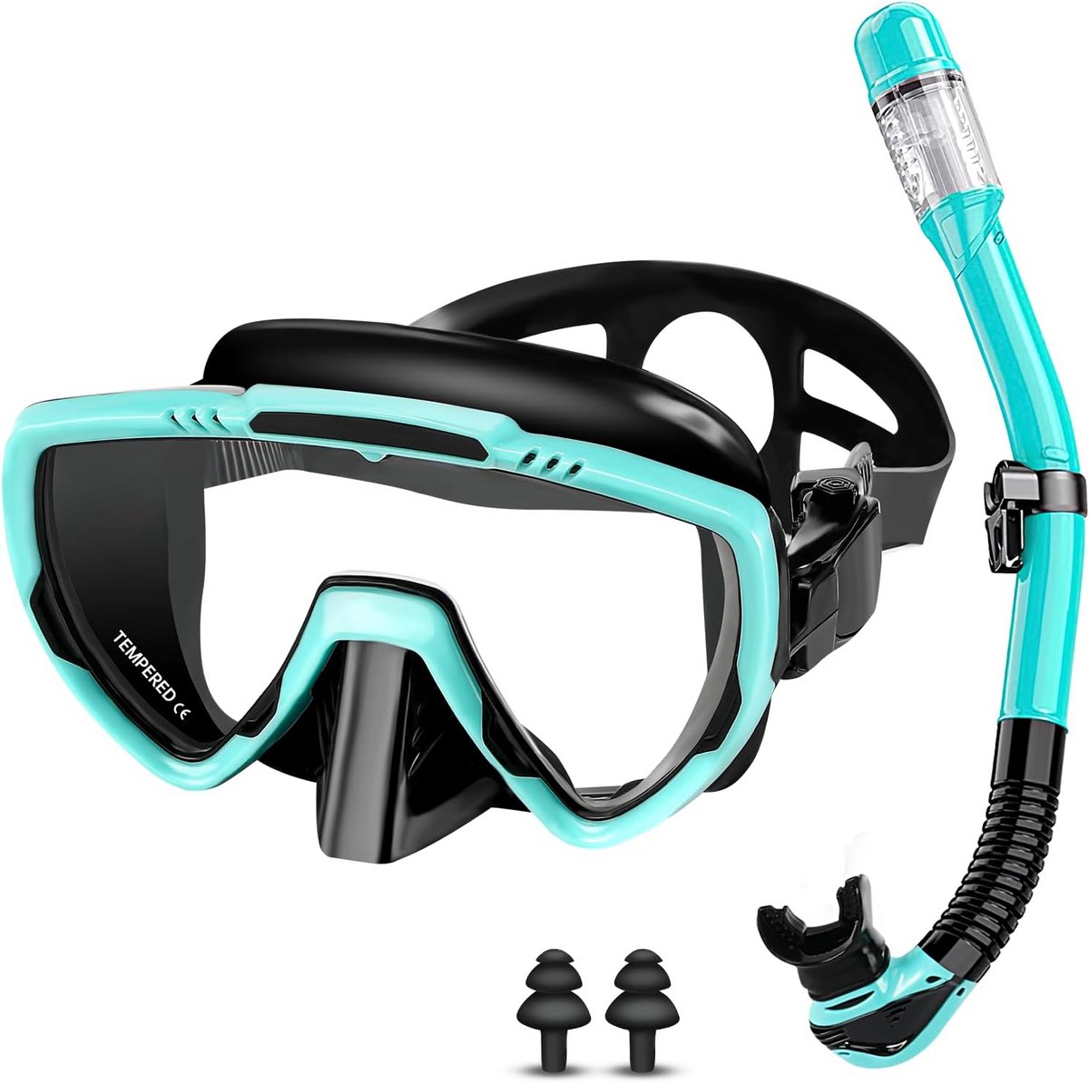 Panorama Snorkelset Volwassenen met Droge Snorkel - 180° Zicht, Anti-Condens & Lekvrij