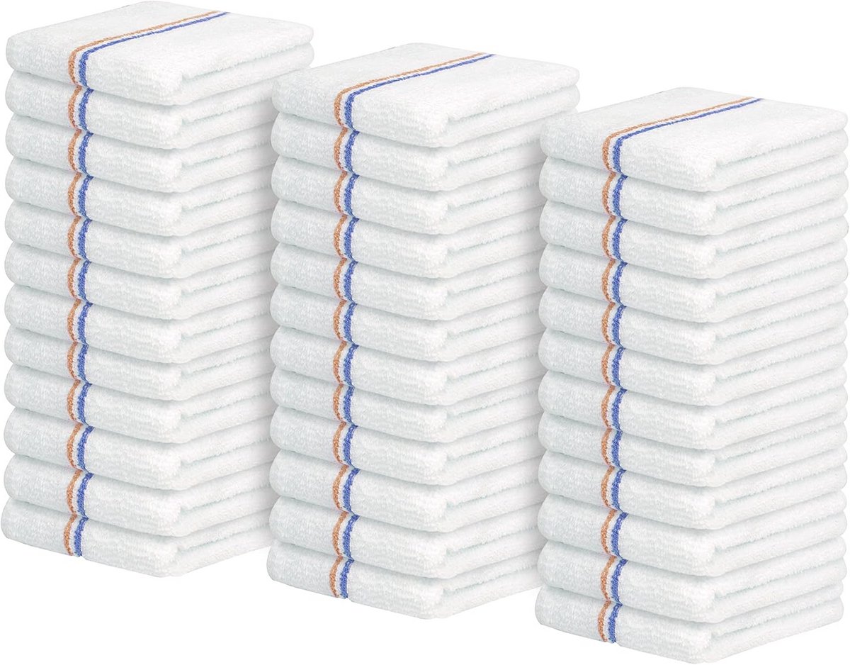 Voordeelpakket 36 Witte Bar Mop Handdoeken - Absorberend en Duurzaam Keukentextiel