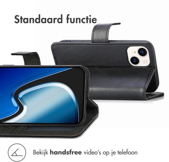 Coque pour iPhone 15 avec porte-cartes - Bookcase de Luxe iMoshion - Zwart