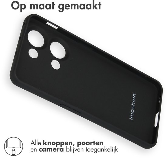 Zwarte telefoonhoes, binnenzijde met imoshion logo, op witte achtergrond.