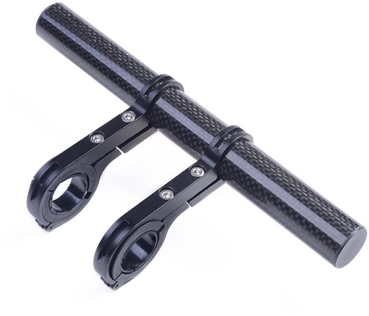 Fietsstuur Extender voor Fiets - Koolstofvezel en Aluminium Klem - Stuuraccessoire Zwart 20 cm
