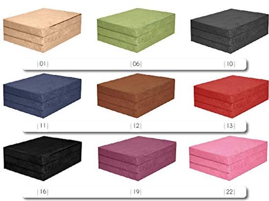 Vouwmatras 180 x 65 cm - 3-delig - Opvouwbaar H2 Gastenmatras voor Camping en Reizen - Comfortabel Schuimmatras - Wasbare Overtrek van Merkloos — afbeelding 2
