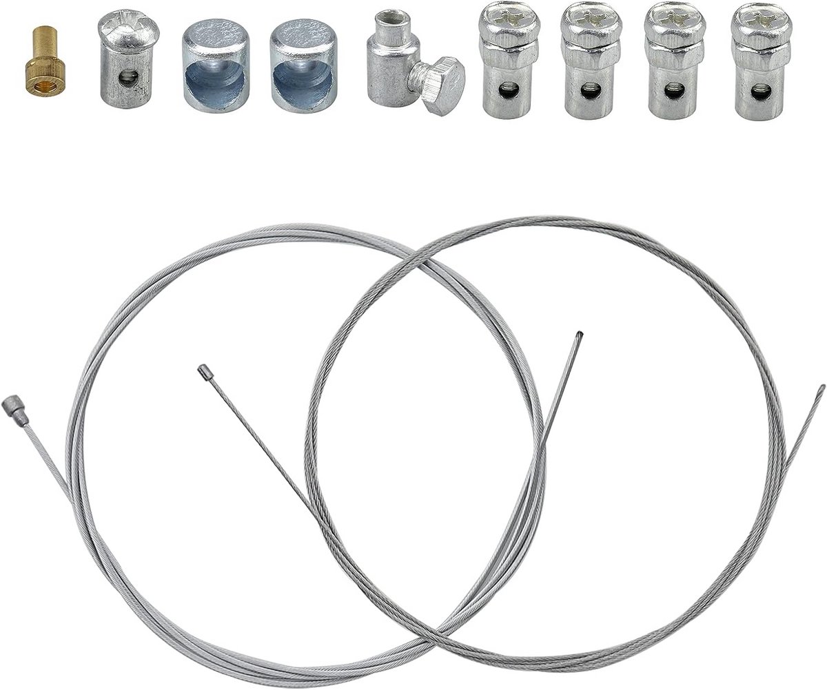 2x Universele Reparatiekabel 2 Meter voor Fiets, Scooter en Bromfiets - Inclusief 9 Nippels
