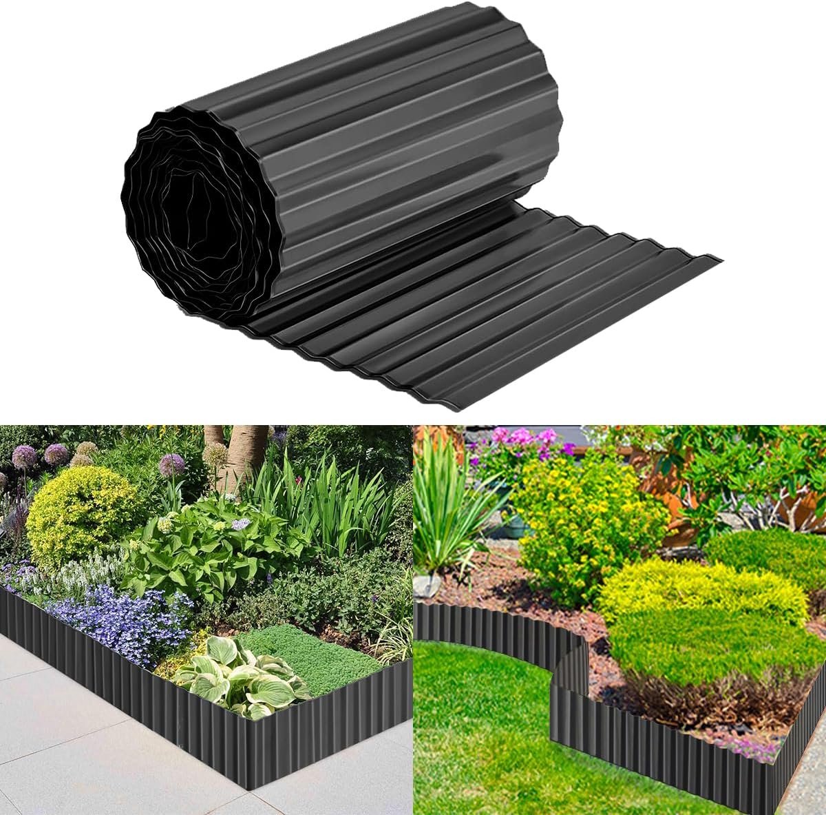Flexibele Metalen Tuinrand voor Bloembedden en Paden - 20,3 cm x 6,1 m