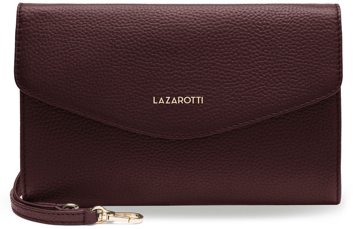 Lazarotti Bologna leeren Crossbody tas 23 cm - Dames - burgundy