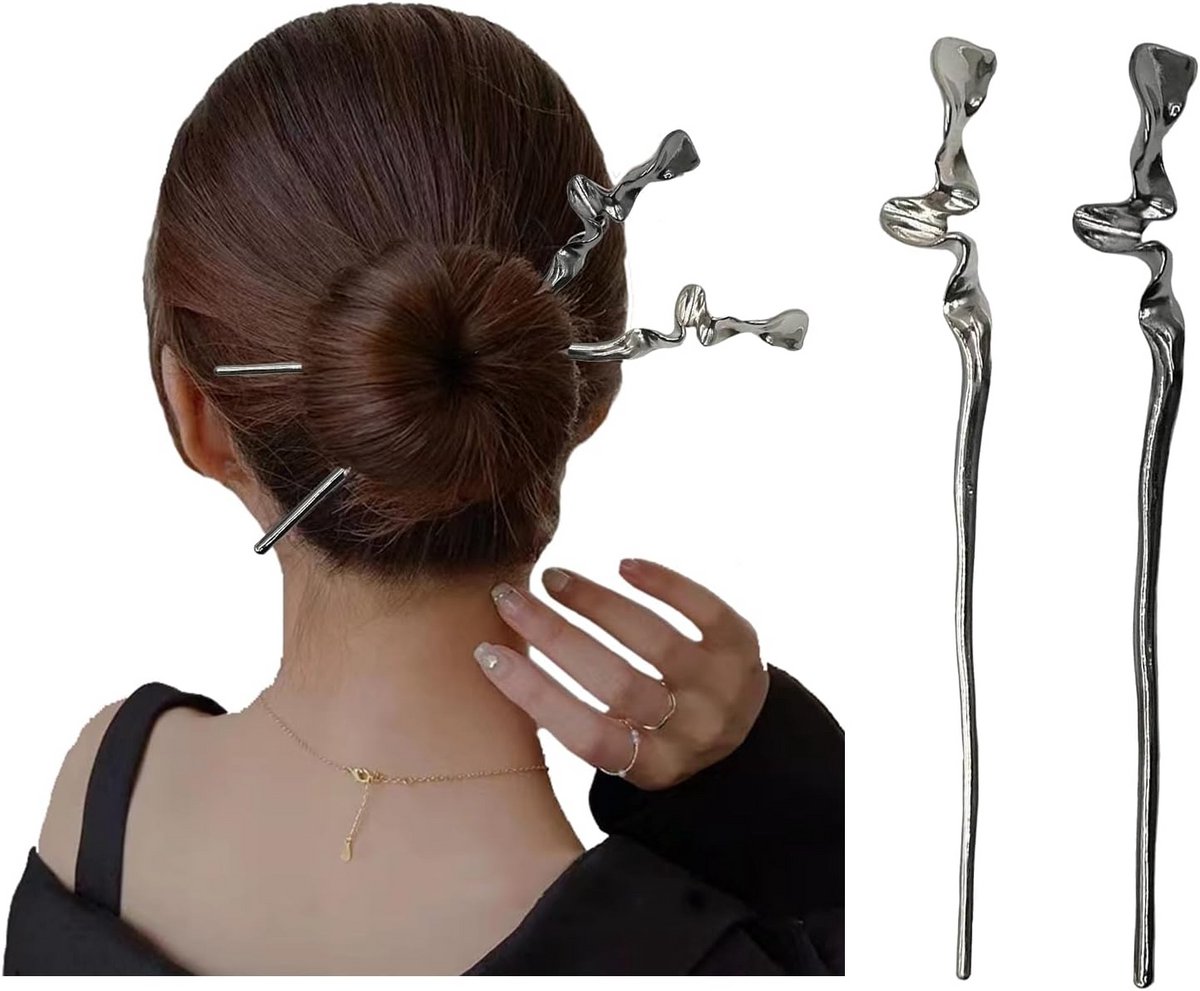 Metalen Haar Sticks - Vintage Minimalistische Haaraccessoires voor Vrouwen