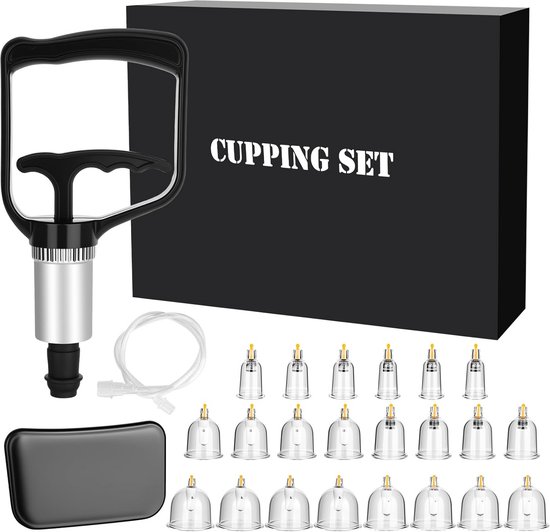 YUMAYA Premium Cupping Glazen Set met Vacuümpomp en Ventiel | 12 stuks Cupping