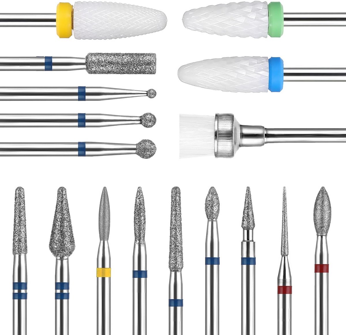 17-delige Nagelboorbitset voor Manicure en Pedicure - Universele Maat