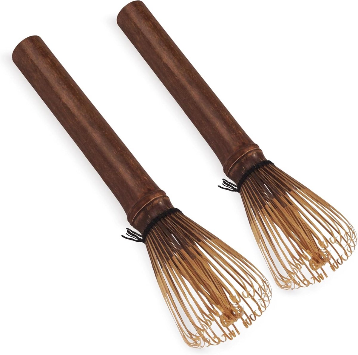 Set van 2 Bamboe Matcha Garde (Chasen) - Traditionele Japanse Klopper - Skinny Zwart