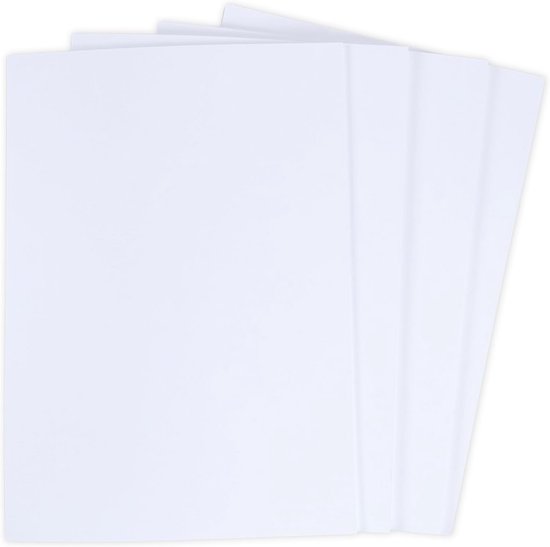 A4 Witte Kaart 50 Vellen 180gsm Pack Glad Dun Wit voor Tekenen, Display Montage, Kaarten Maken, Schilderen & Printen, Cardstock Photocopier Kopiëren