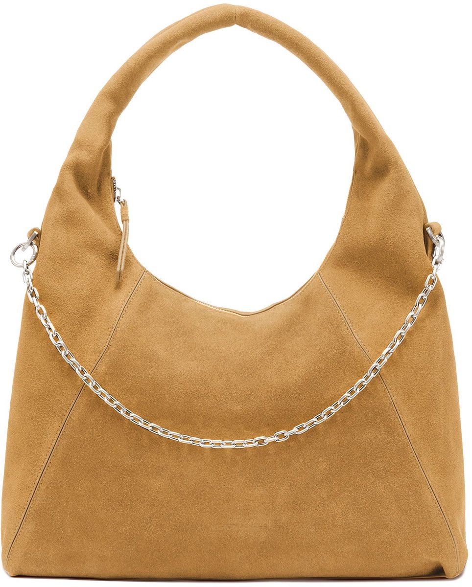 LES VISIONNAIRES Jade Cozy Chain Schoudertas Leder 38 cm - Dames - soft tan