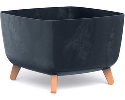Plantenbak met poten beton antraciet 24x24 cm voor binnen