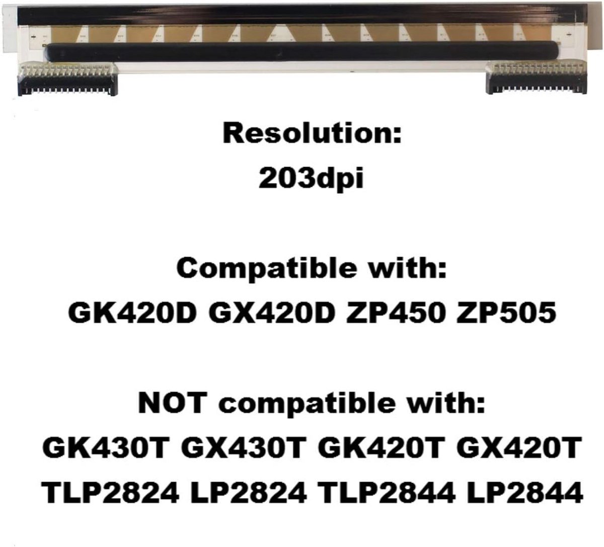 203dpi Thermische Printkop voor Zebra Directe Thermische Printers 105934-037 Compatibel