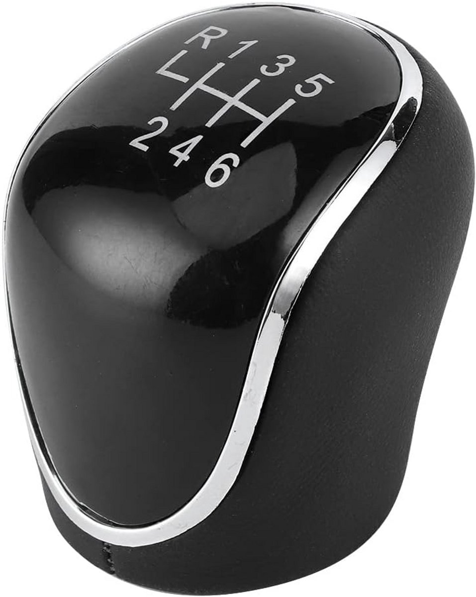Shift Knob voor 6-Versnellingsbak – Leer & Plastic – Non-Slip – Geschikt voor Ford Focus, C-MAX, Galaxy, Kuga