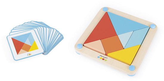 Janod Essentiel - Tangram - Educatief Spel Om Vormen En Kleuren Te Ontdekken - Bevat Veel Figuren Om Na Te Maken - De Tangram Heeft 2 Moeilijkheidsniveaus - Geschikt Vanaf 2 Jaar van Janod — afbeelding 4