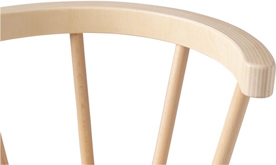 Van Dijk Toys houten kinderstoel gebogen leuning - Naturel hout & wit (Kinderopvang kwaliteit) van Merkloos — afbeelding 2