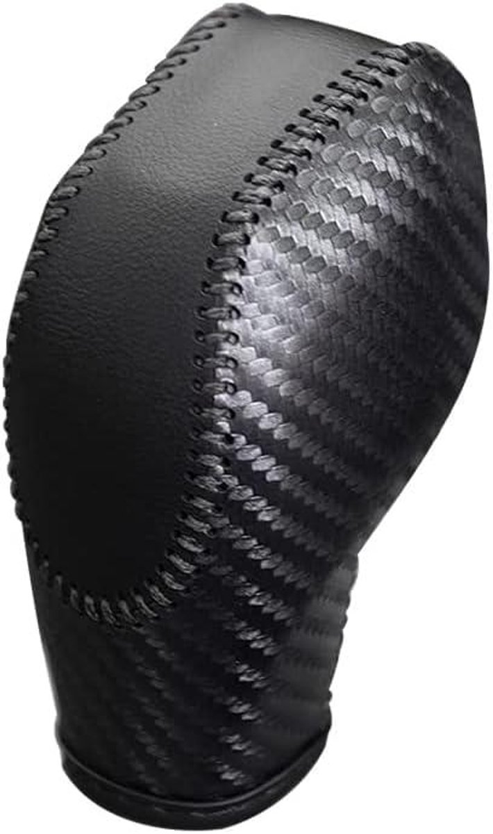Ronte - Auto Gear Shift Knop Cover van Leder, Compatibel met Auto, Koolstofvezel/Zwart, Krasbestendig, Slijtvast