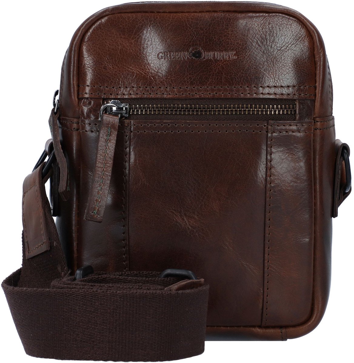 GREENBURRY schoudertas Newport Crossover Bag Coffee donkerbruin