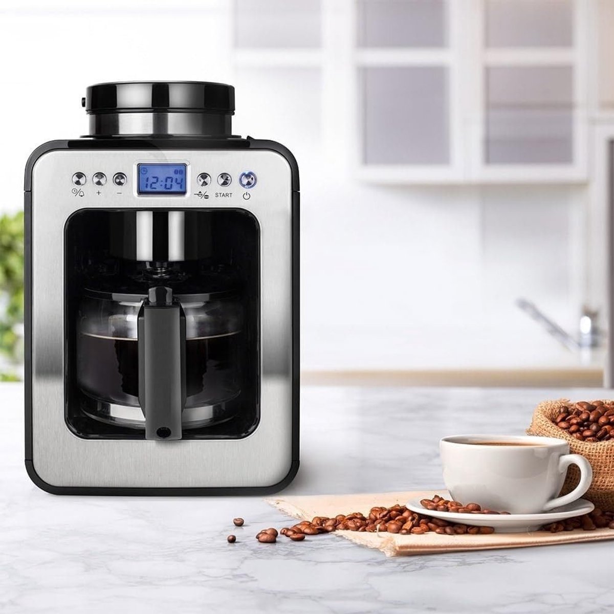 SNJY® Koffiemachine met Bonen - Volautomatische Koffiemachine - Espressomachine - 600 W - Zwart — afbeelding 3