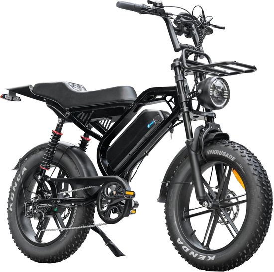 QmWheel S20 Pro elektrische fatbike zwart 20×4.0 inch 250W motor 18.2Ah accu 70 km actieradius hydraulische schijfremmen