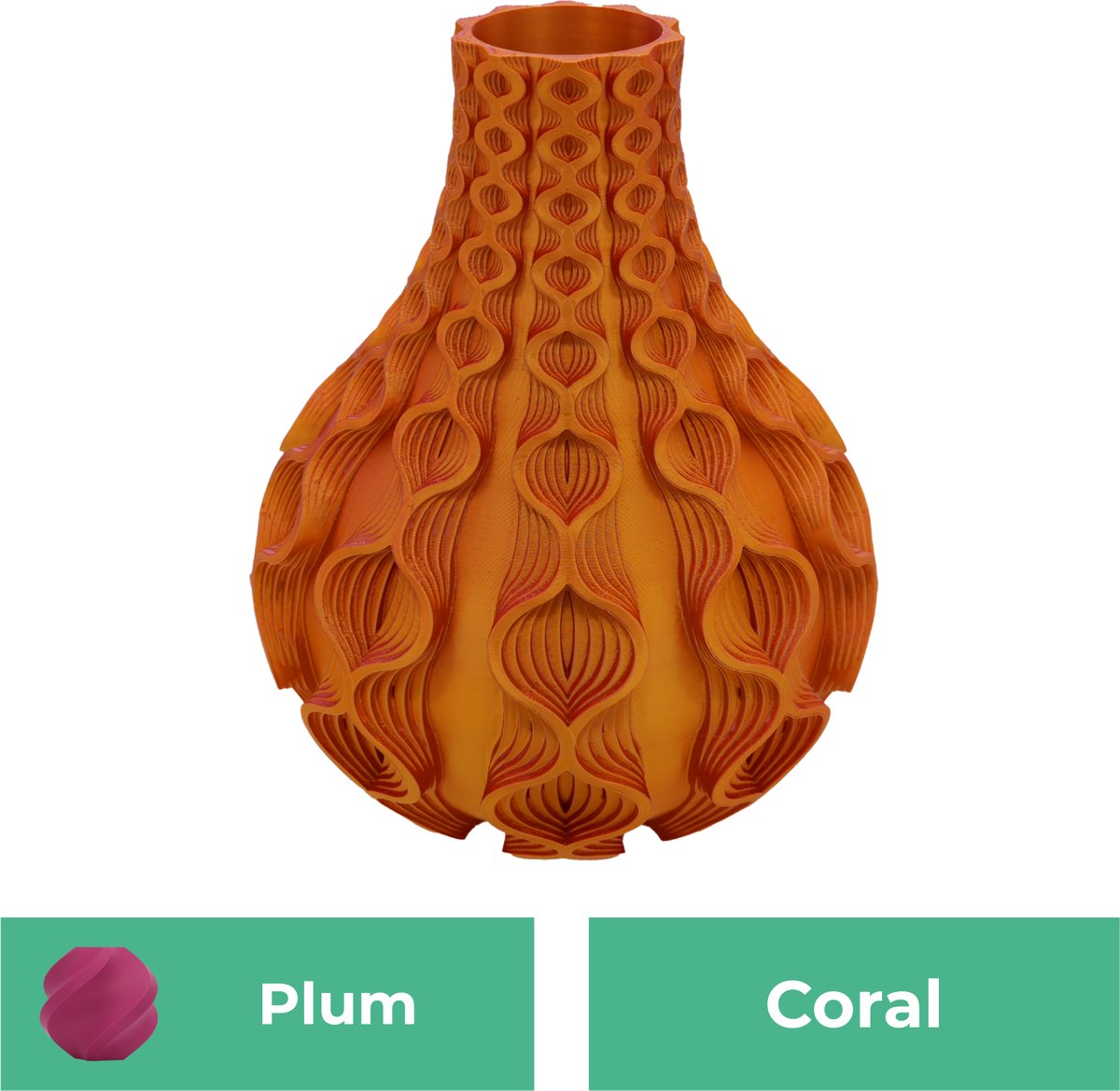 Lovora Coral organische vaas – Decoratieve vaas - Plum - 3d geprinte vaas – geschikt voor droogbloemen - 20CM