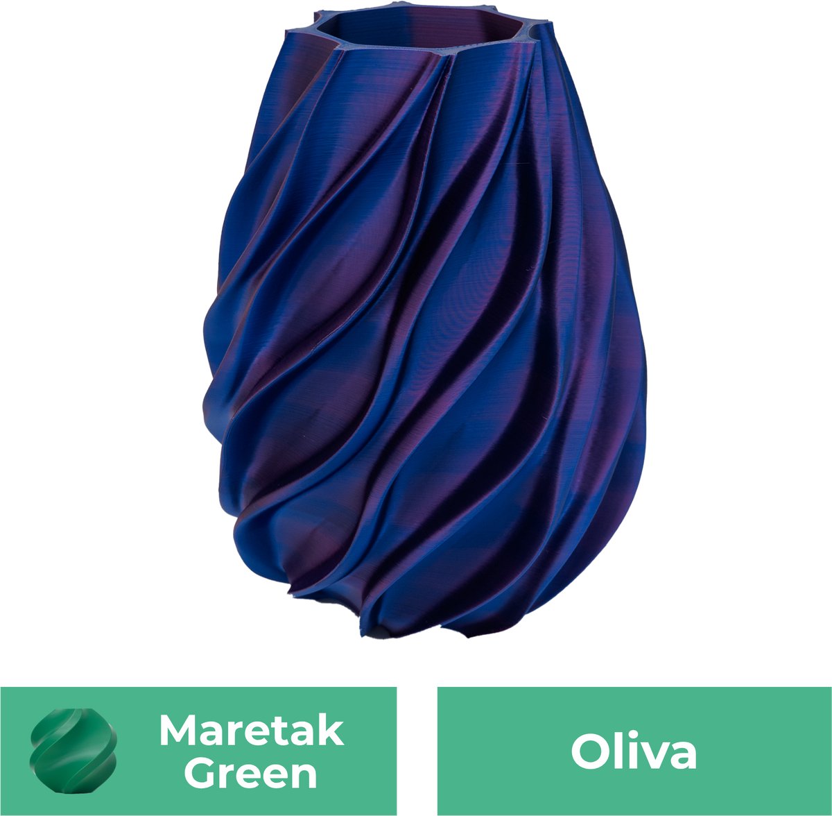 Lovora Oliva organische vaas – Decoratieve vaas - Maretak Groen - 3d geprinte vaas – geschikt voor droogbloemen - 30CM
