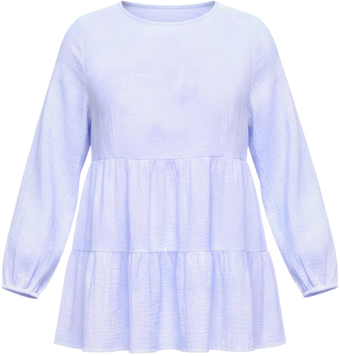 Angel of Style - Dames - Overhemdblouse mousseline batikmotief lange mouw - Sering - Maat 52