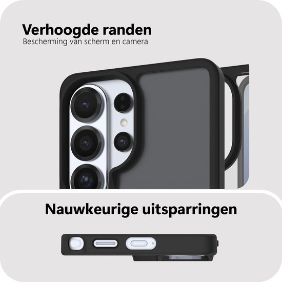 Cazy Hoesje compatible avec Samsung Galaxy S26 Ultra Hoesje compatible avec MagSafe - Military Grade Backcover - Zwart