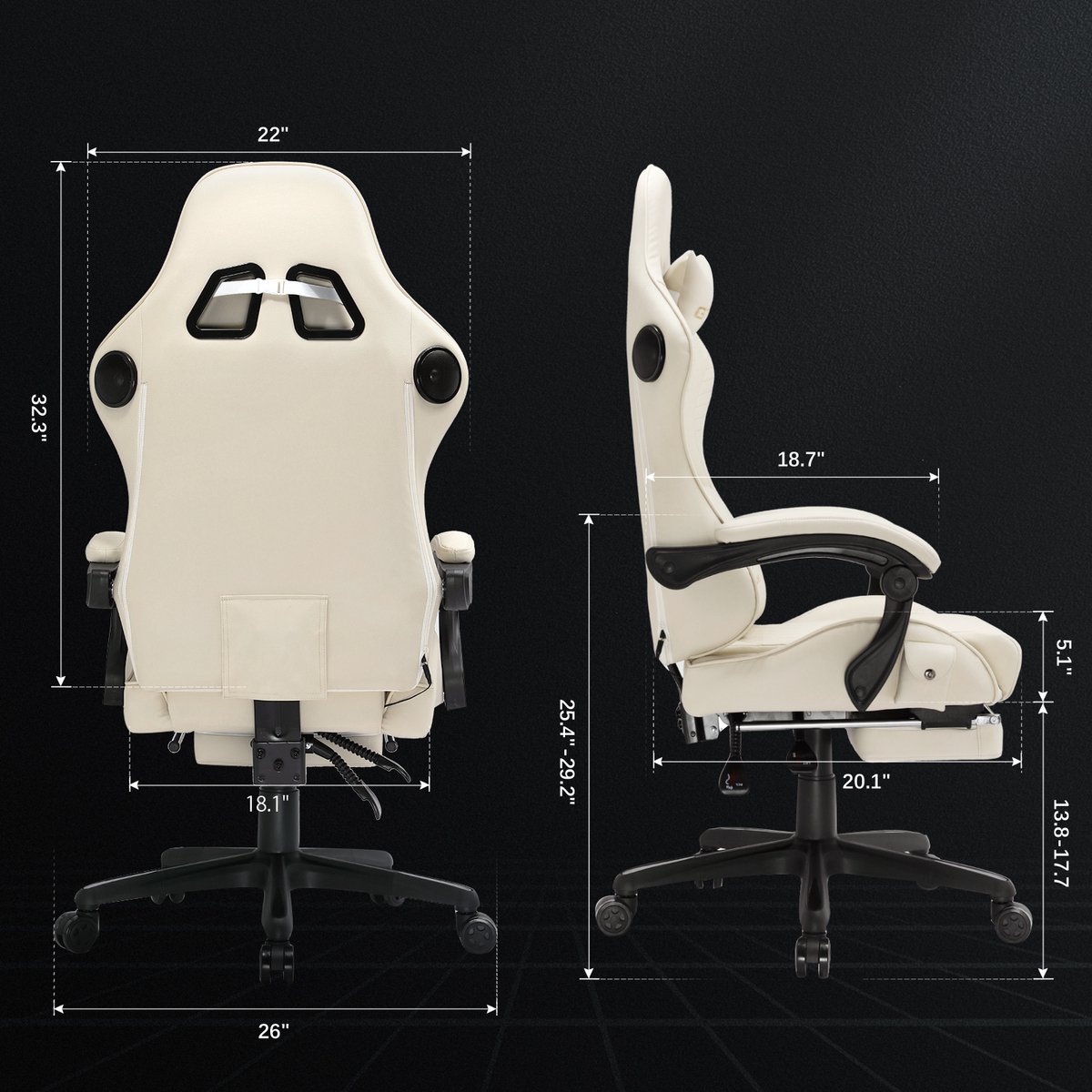 GTPLAYER Leren Gaming Stoel - Verbrede Zitting met Speakers thumbnail 5