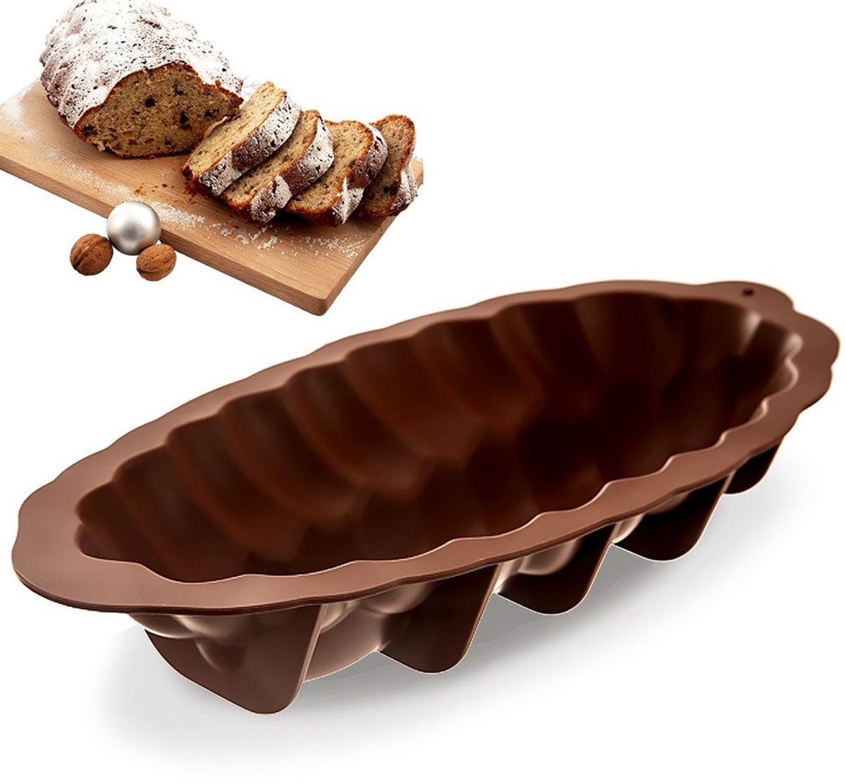 Orion Silline Serie - Silicone Bakvorm - 41 cm - Ovaal - Bruin