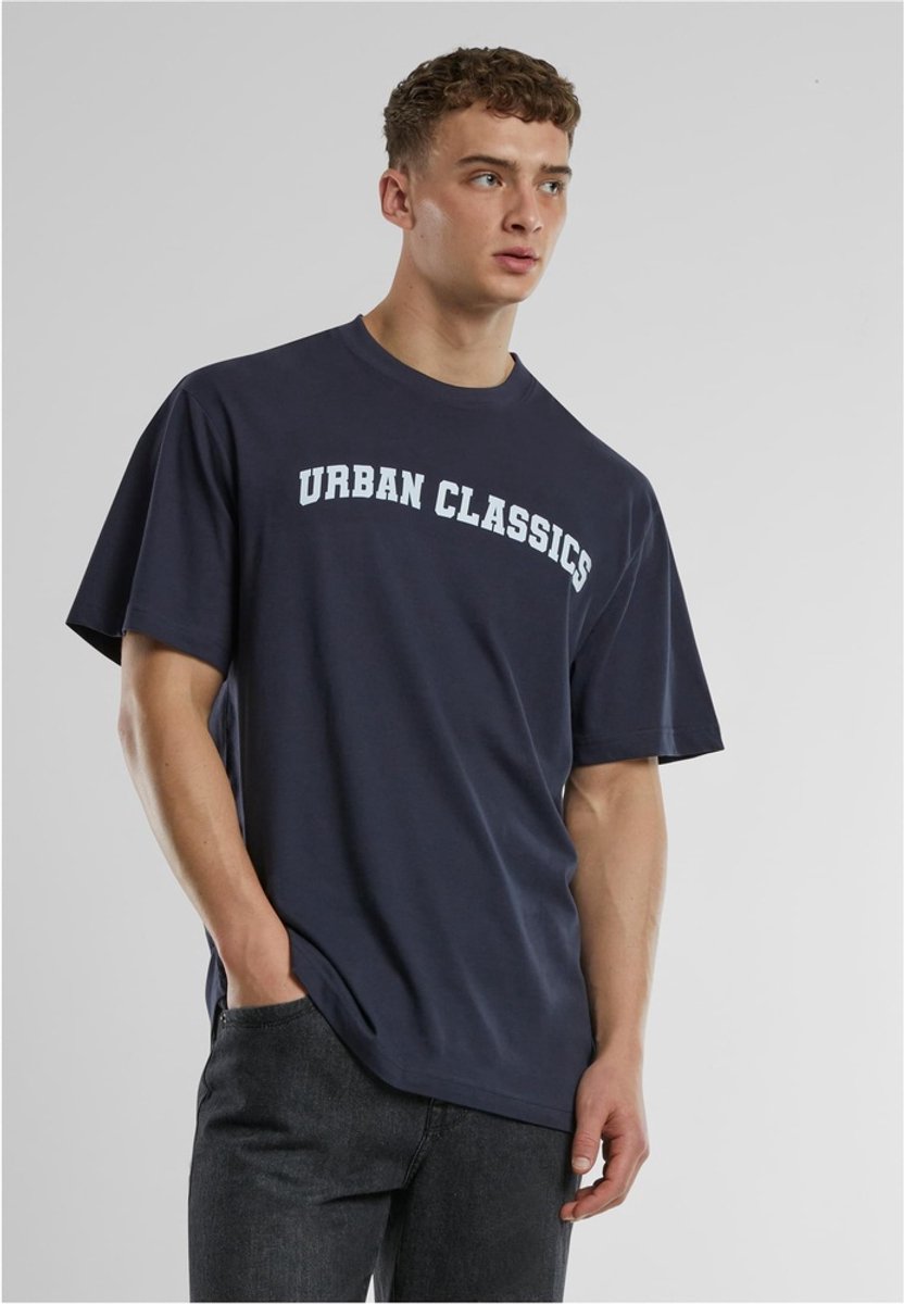 Urban Classics UC College Logo Tall Heren Tshirt M Blauw