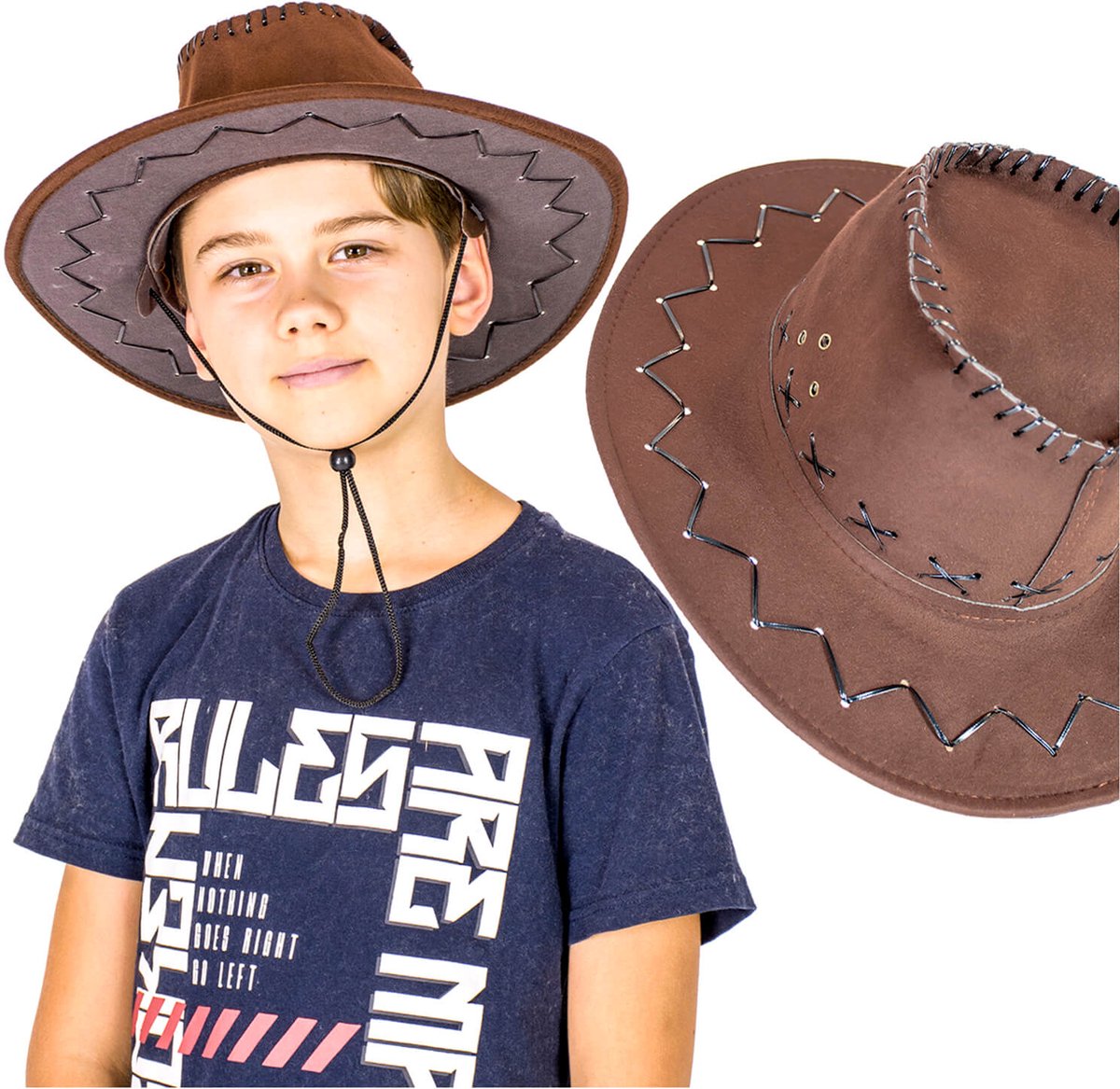 Conseé - Cowboyhoed - Bruin - Unisex - Zamszachtig Materiaal