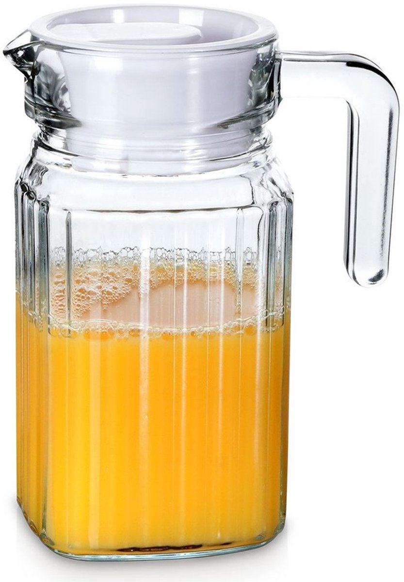 Karaf Glas met Deksel 650 ml - Kan - Waterkaraf voor Fruitwater - Waterkan - Drinkkan