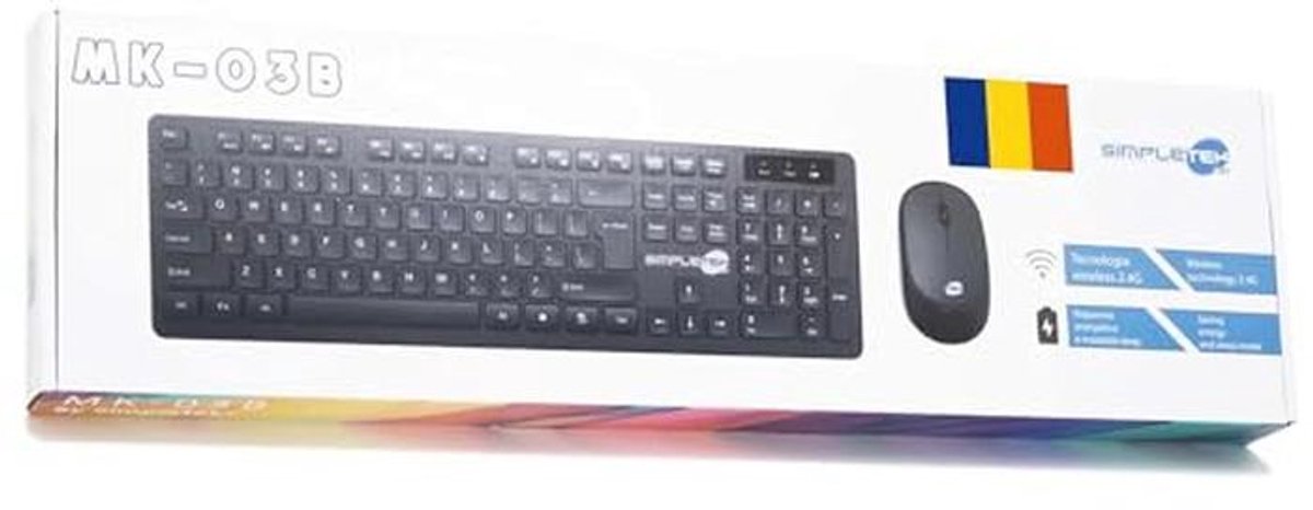 Draadloos Ergonomisch Toetsenbord en Muis Set - QWERTZ Indeling met 2.4G USB Ontvanger