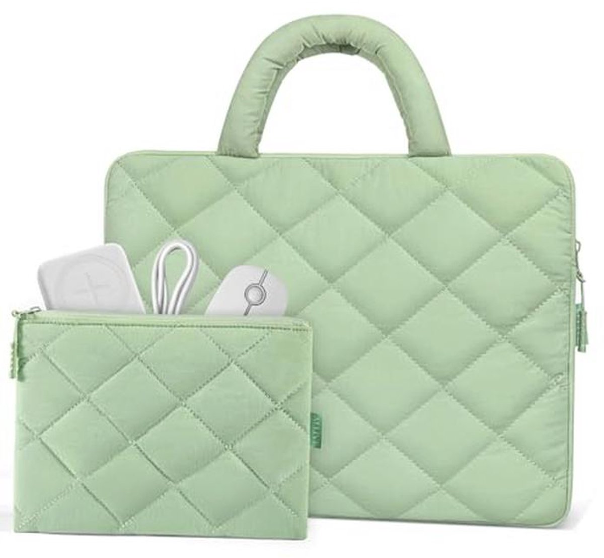 Puffy Laptop Sleeve - Schokbestendige Laptopcase met Handvat en Accessoires