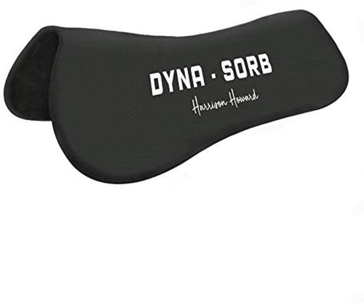 Full Shock Absorbing Memory Foam Half Saddle Pad for Horses - Black with White Print