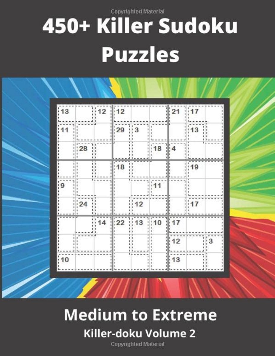 450+ Uitdagende Killer Sudoku Puzzels voor Volwassenen (Gemiddeld tot Moeilijk)